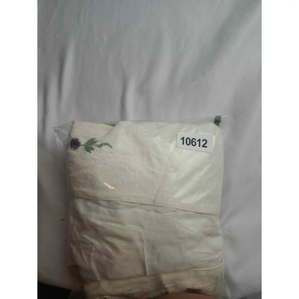 Sarah Elizabeth Cream Rayon Floral Embroidered Short Sleeve Blouse Womens 12